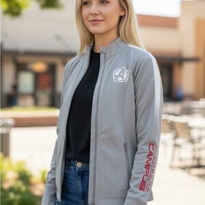 Avenger Light Gray Bomber Jacket for Women